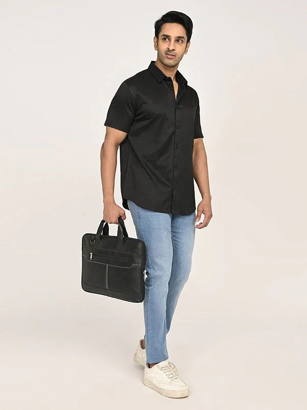 Men's Solid Half Sleeves Polyester Blend Shirt - Image 5