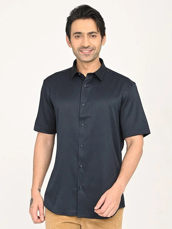 Men's Solid Half Sleeves Polyester Blend Shirt - Image 6
