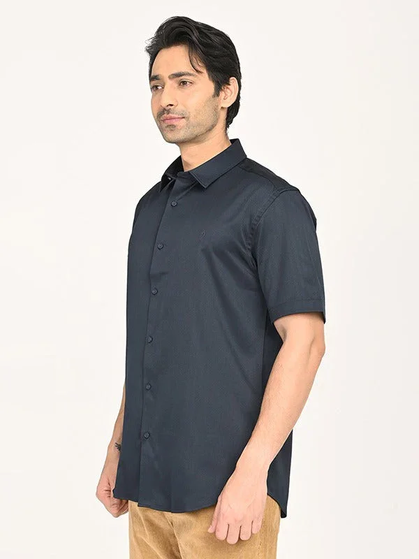 Men's Solid Half Sleeves Polyester Blend Shirt - Image 7