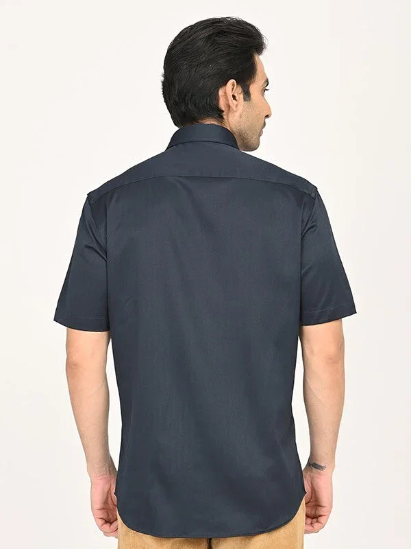 Men's Solid Half Sleeves Polyester Blend Shirt - Image 9