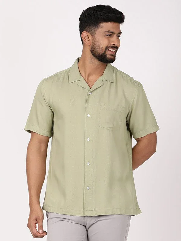 Men's Solid Half Sleeves Rayon Blend Shirt