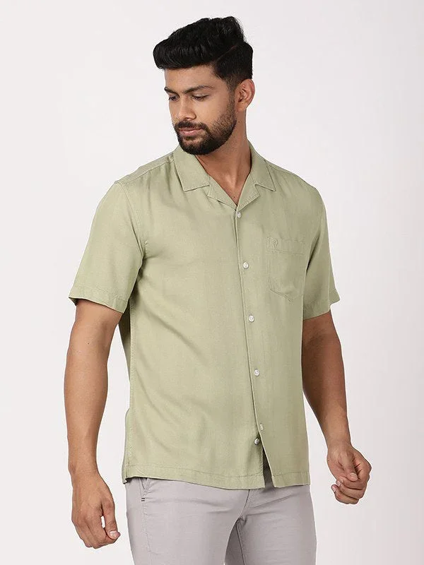 Men's Solid Half Sleeves Rayon Blend Shirt - Image 2