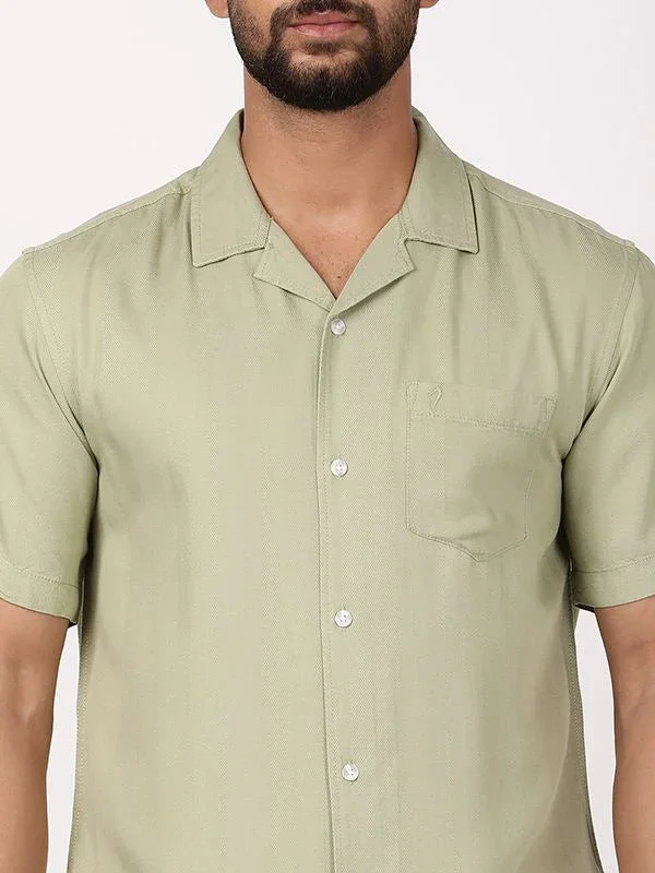 Men's Solid Half Sleeves Rayon Blend Shirt - Image 3