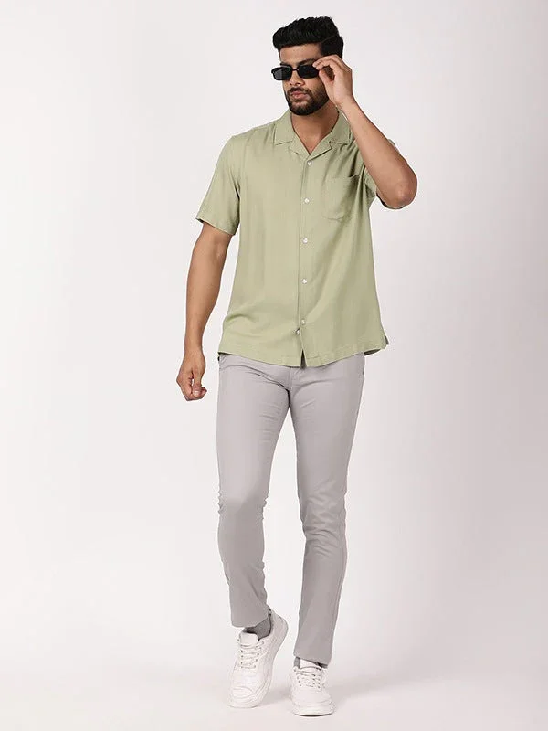 Men's Solid Half Sleeves Rayon Blend Shirt - Image 5