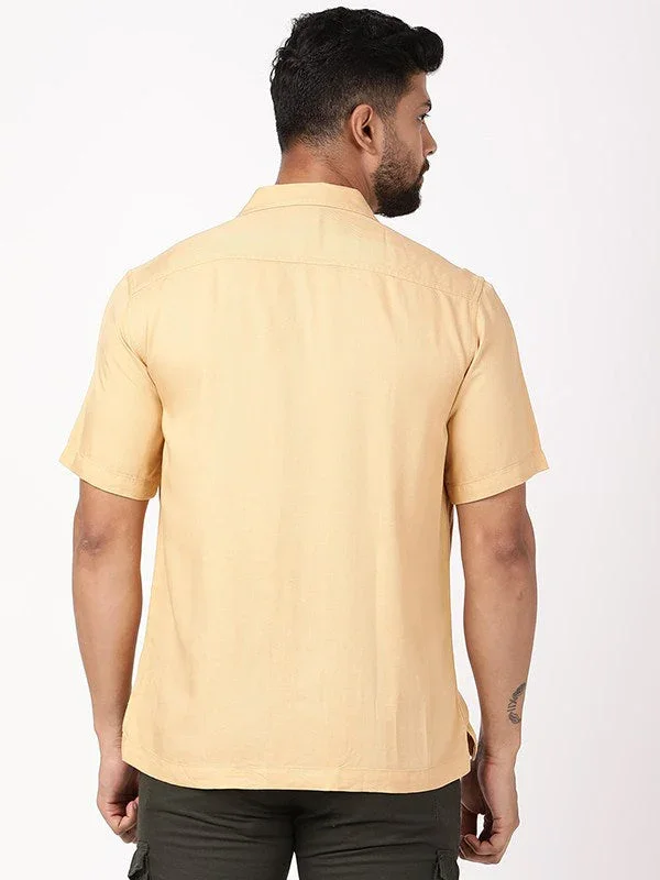 Men's Solid Half Sleeves Rayon Blend Shirt - Image 9