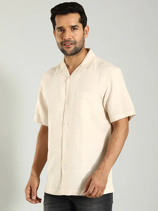 Men's Solid Half Sleeves Viscose Blend Shirt - Image 3