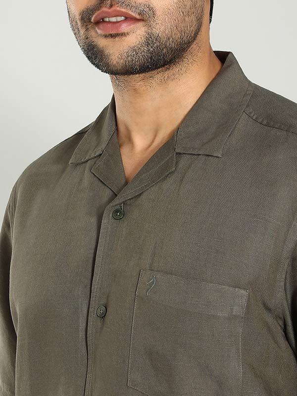 Men's Solid Half Sleeves Viscose Blend Shirt - Image 8
