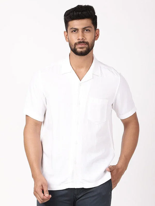 Men's Solid Half Sleeves Viscose Blend Shirt - Image 11