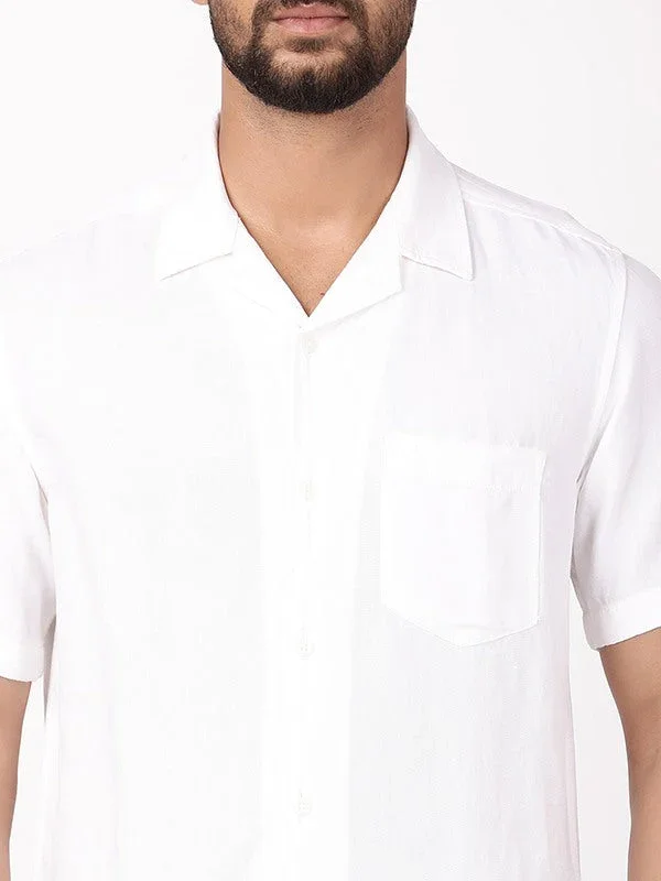 Men's Solid Half Sleeves Viscose Blend Shirt - Image 13