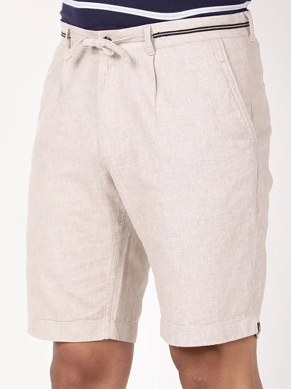 Men's Solid Linen Blend Shorts - Image 3