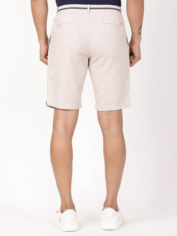 Men's Solid Linen Blend Shorts - Image 4