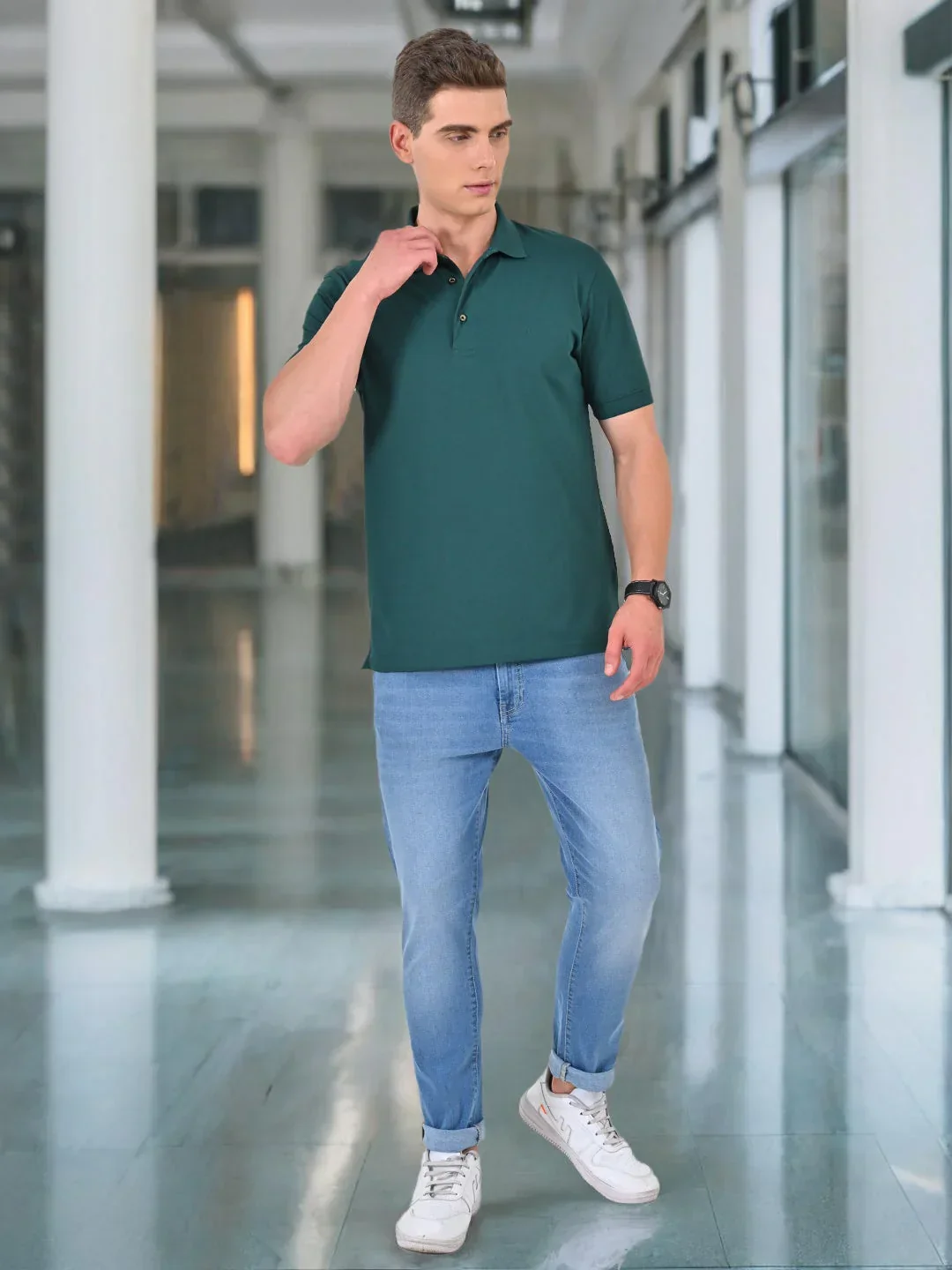 Men's Solid Polo T-Shirt