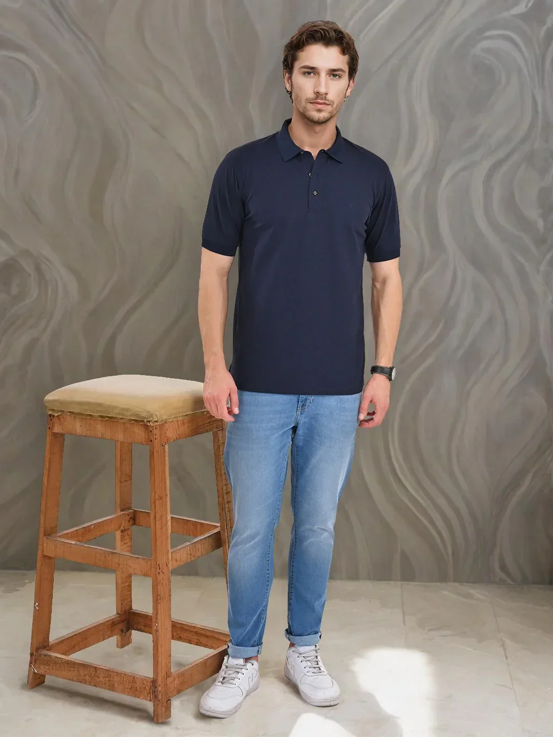 Men's Solid Polo T-Shirt - Image 5