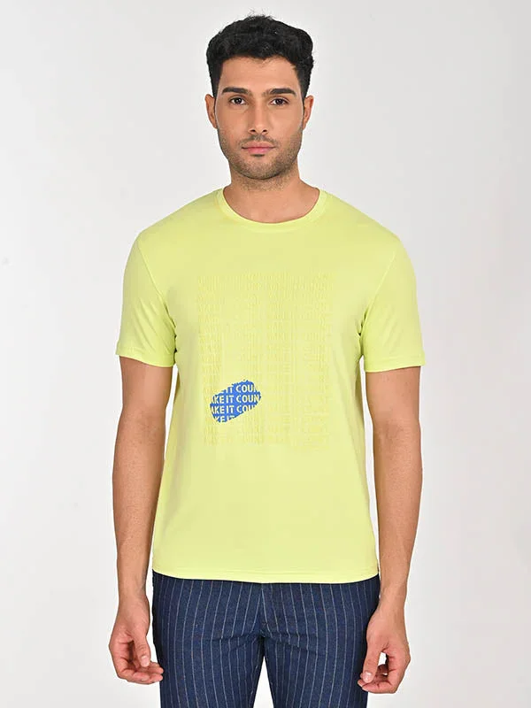 Men's Sporty Moisture Graphic Crew Neck T-Shirt