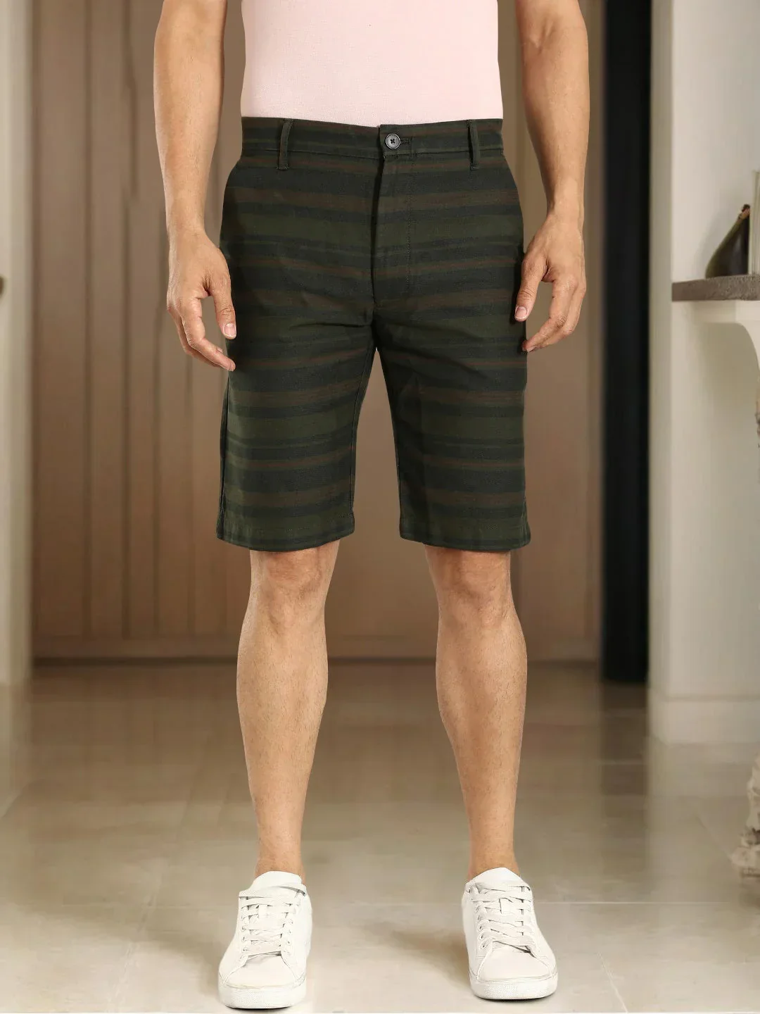 Men's Striped Cotton Shorts