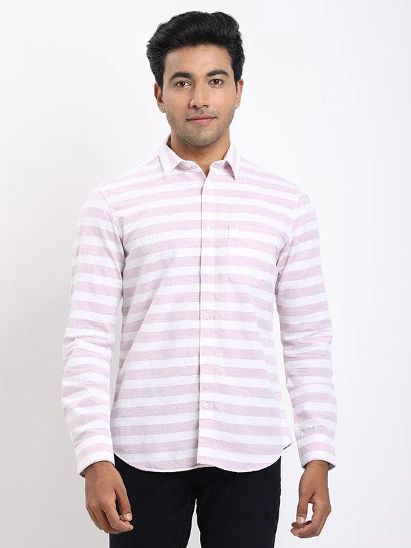 Men's Striped Full Sleeves Cotton Blend Shirt