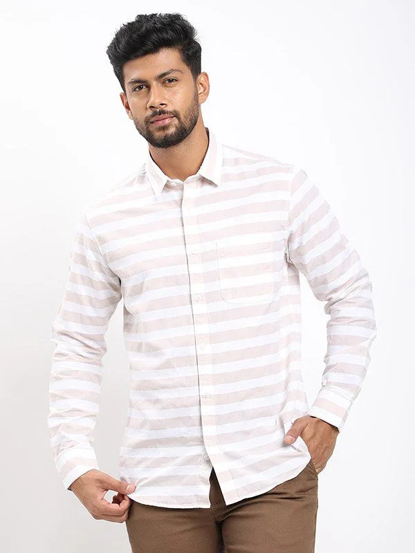 Men's Striped Full Sleeves Cotton Blend Shirt