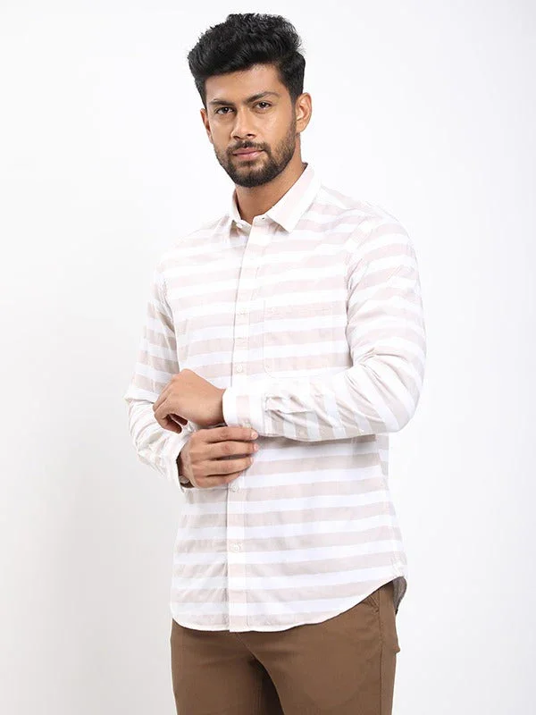 Men's Striped Full Sleeves Cotton Blend Shirt - Image 2