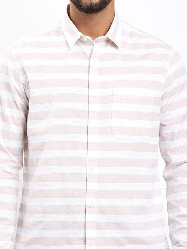 Men's Striped Full Sleeves Cotton Blend Shirt - Image 3