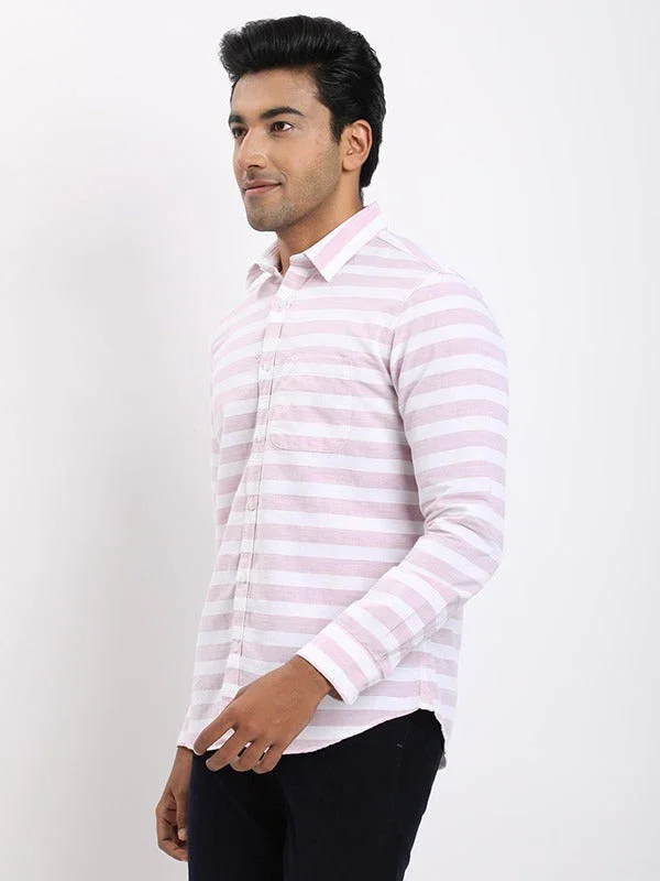 Men's Striped Full Sleeves Cotton Blend Shirt - Image 2