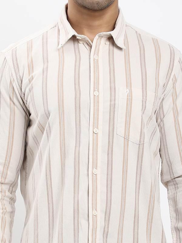 Men's Striped Full Sleeves Cotton Corduroy Shirt - Image 3