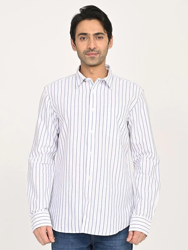 Men's Striped Full Sleeves Cotton Shirt