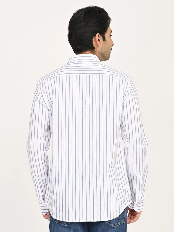 Men's Striped Full Sleeves Cotton Shirt - Image 4