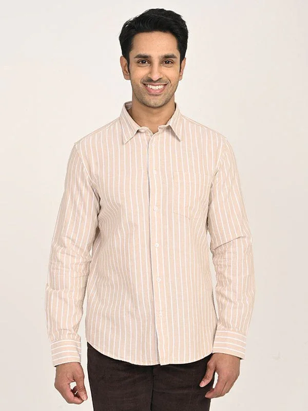 Men's Striped Full Sleeves Cotton Shirt - Image 6