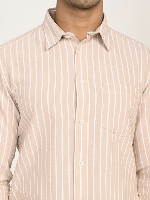 Men's Striped Full Sleeves Cotton Shirt - Image 8
