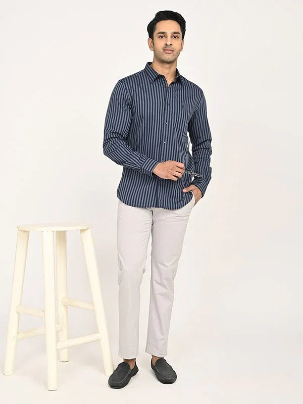 Men's Striped Full Sleeves Cotton Shirt - Image 10