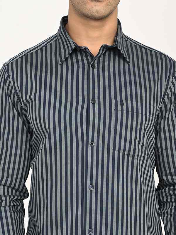 Men's Striped Full Sleeves Cotton Shirt - Image 13