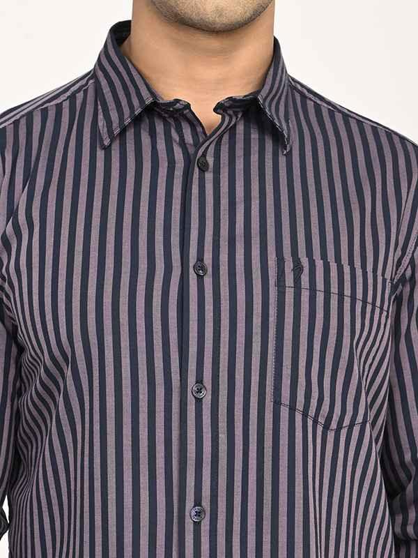 Men's Striped Full Sleeves Cotton Shirt - Image 3