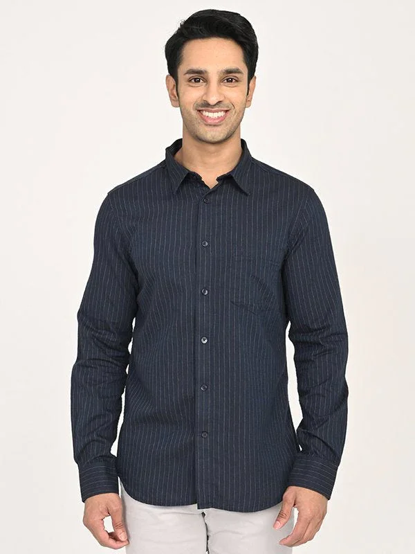 Men's Striped Full Sleeves Cotton Shirt