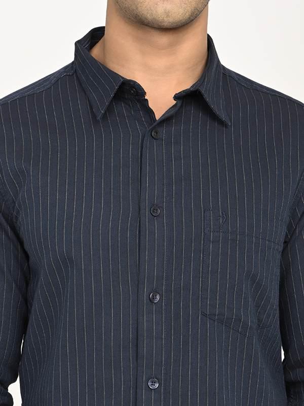 Men's Striped Full Sleeves Cotton Shirt - Image 3