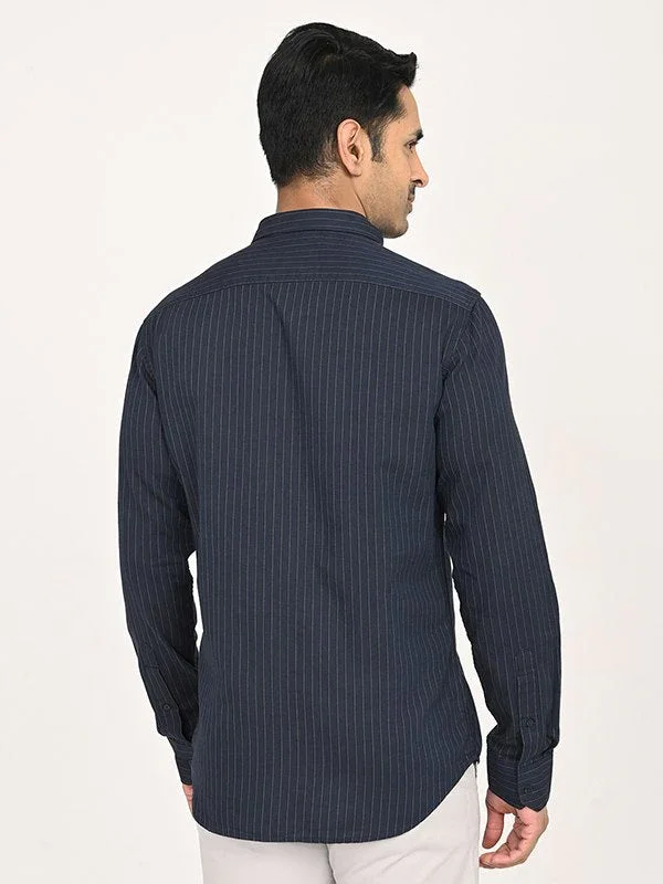 Men's Striped Full Sleeves Cotton Shirt - Image 4