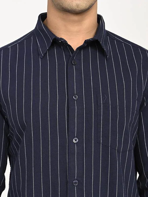 Men's Striped Full Sleeves Cotton Shirt - Image 3