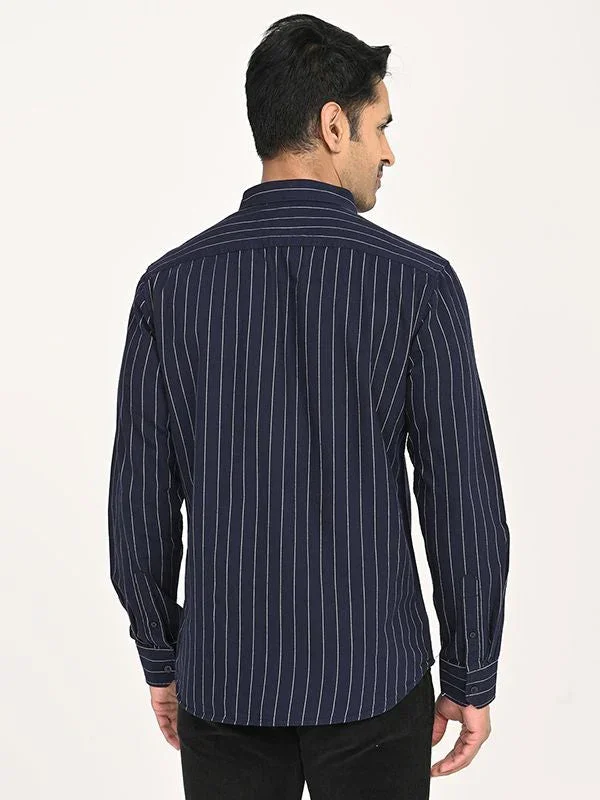 Men's Striped Full Sleeves Cotton Shirt - Image 4