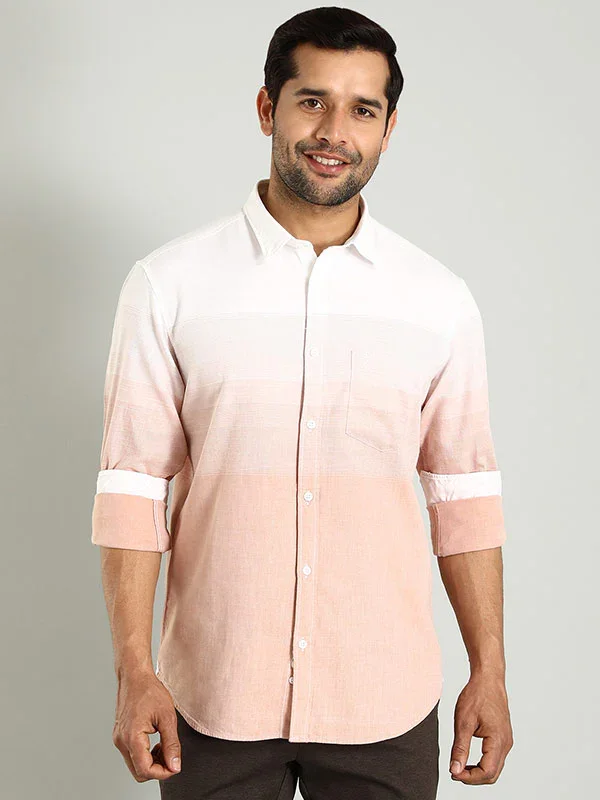 Men's Striped Full Sleeves Cotton Shirt - Image 2