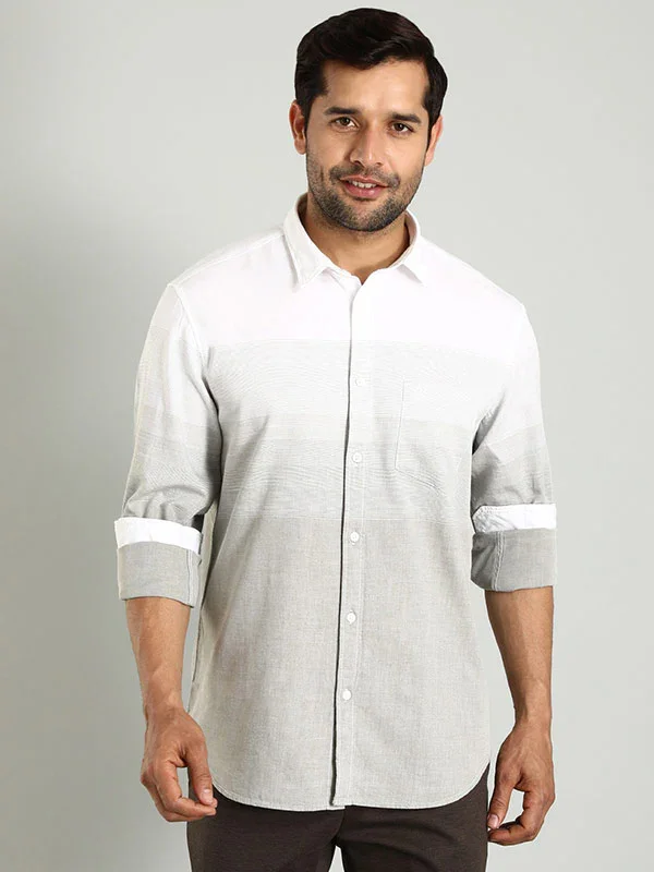 Men's Striped Full Sleeves Cotton Shirt - Image 6