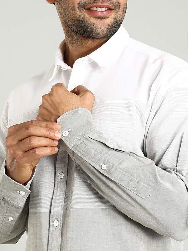 Men's Striped Full Sleeves Cotton Shirt - Image 8