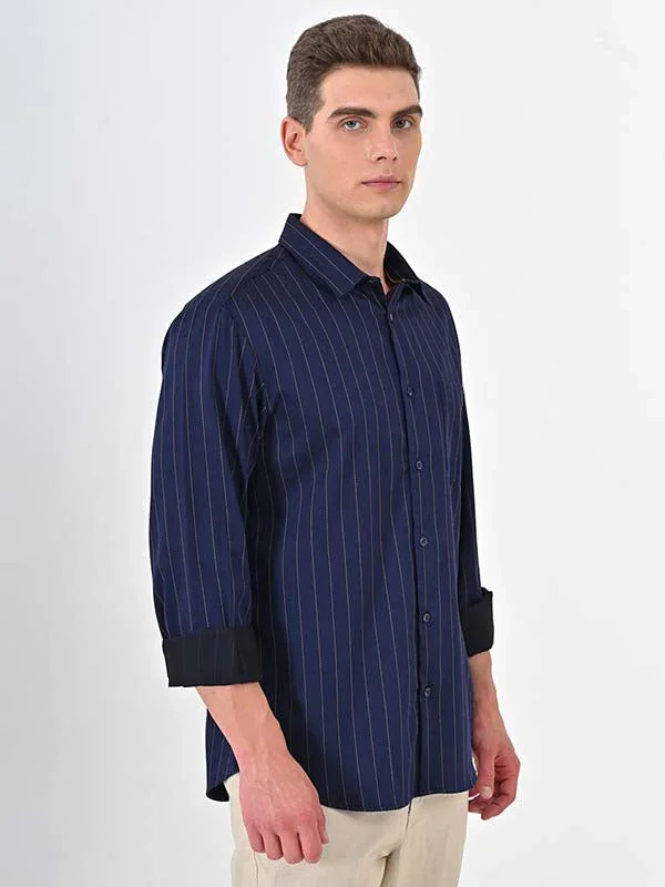Men's Striped Full Sleeves Cotton Shirt - Image 4
