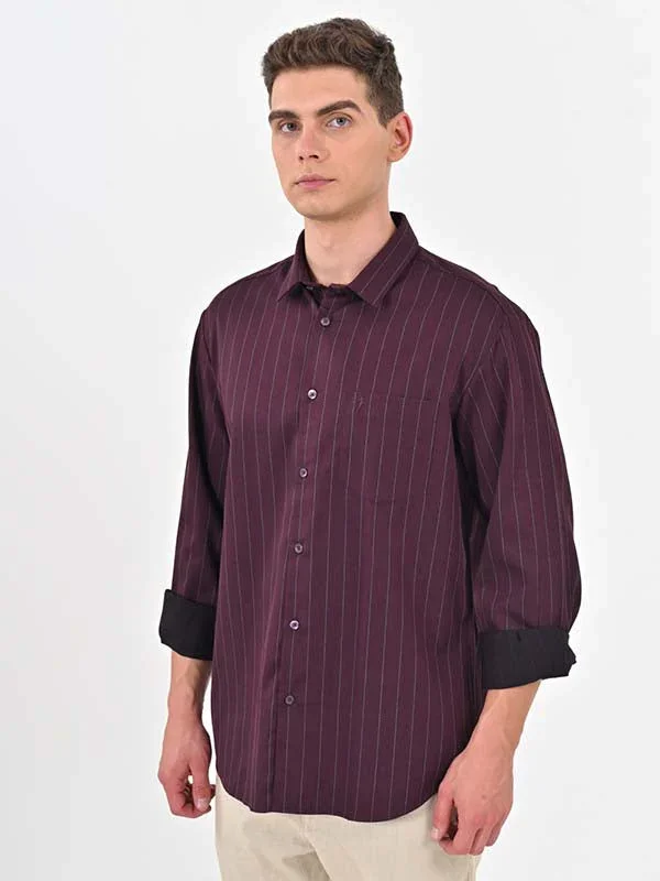 Men's Striped Full Sleeves Cotton Shirt - Image 8