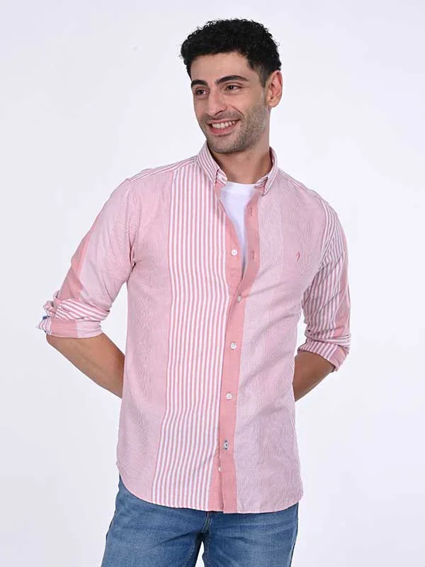 Men's Striped Full Sleeves Cotton Shirt