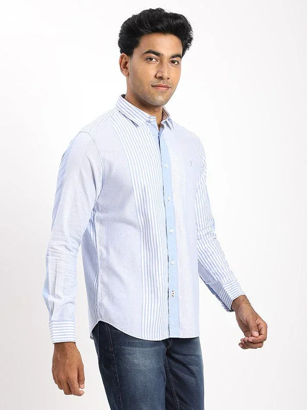 Men's Striped Full Sleeves Cotton Shirt - Image 2