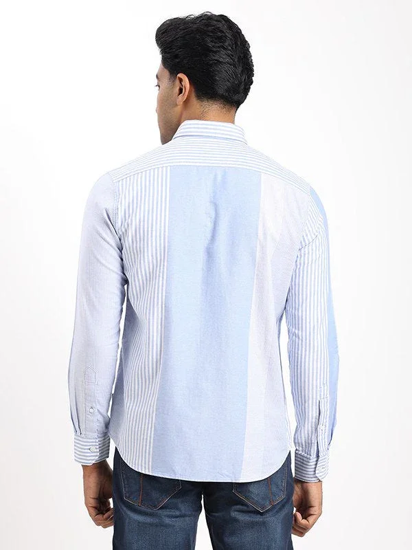 Men's Striped Full Sleeves Cotton Shirt - Image 4