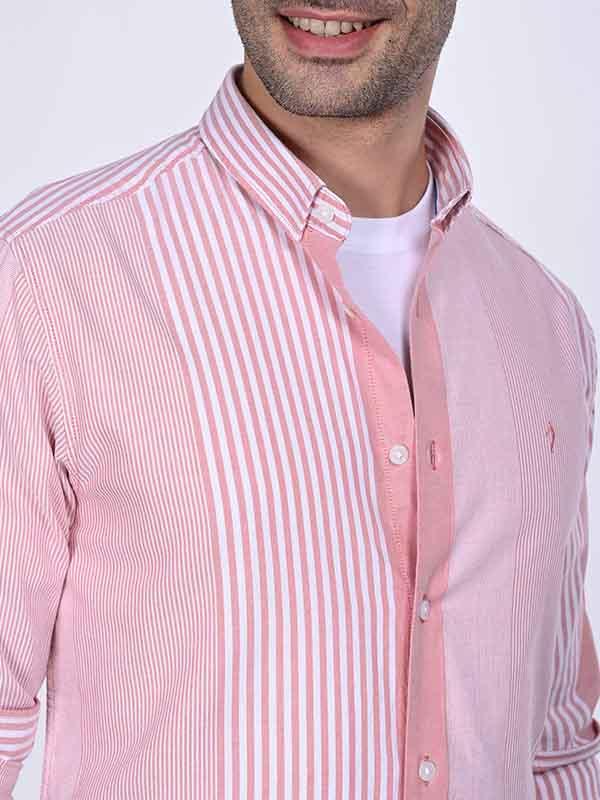 Men's Striped Full Sleeves Cotton Shirt - Image 2