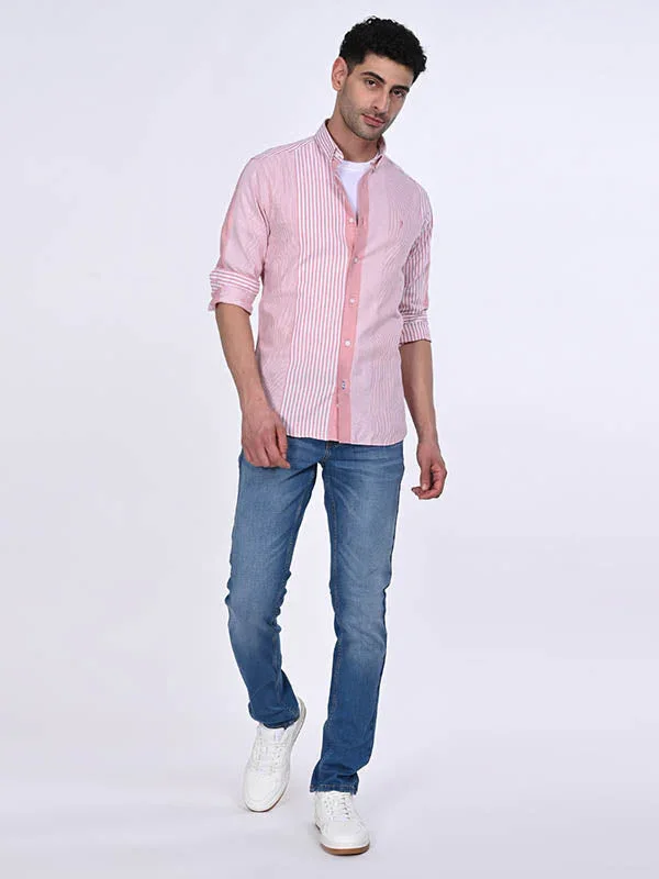 Men's Striped Full Sleeves Cotton Shirt - Image 3
