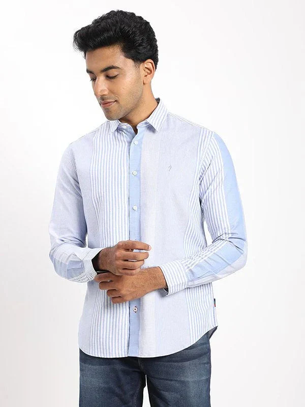 Men's Striped Full Sleeves Cotton Shirt - Image 5