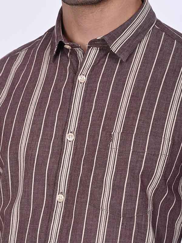 Men's Striped Full Sleeves Cotton Shirt - Image 3