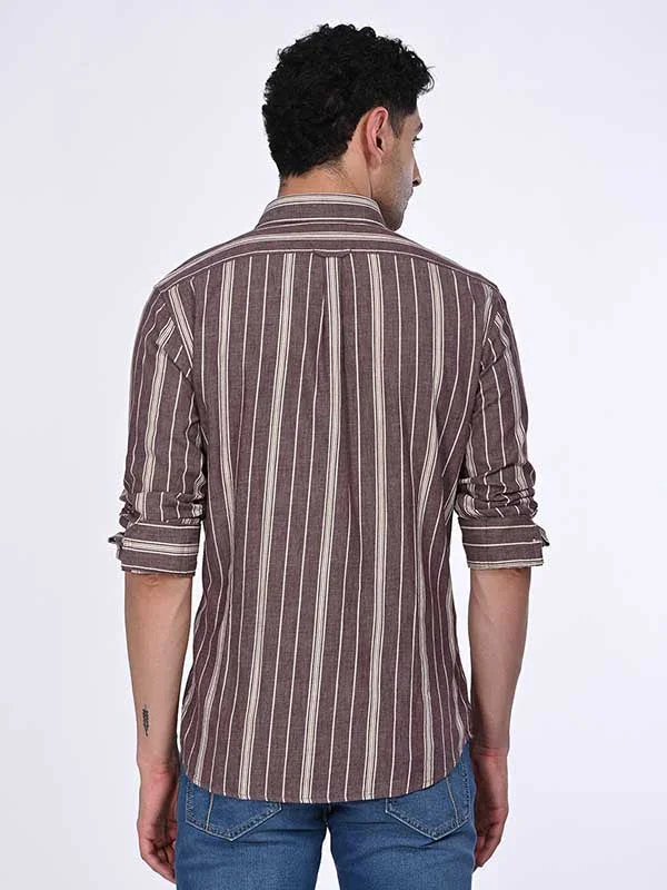 Men's Striped Full Sleeves Cotton Shirt - Image 5